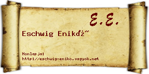 Eschwig Enikő névjegykártya